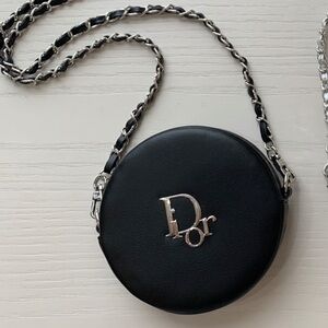 Dior GWP Mini Round Bags in Black and Silver